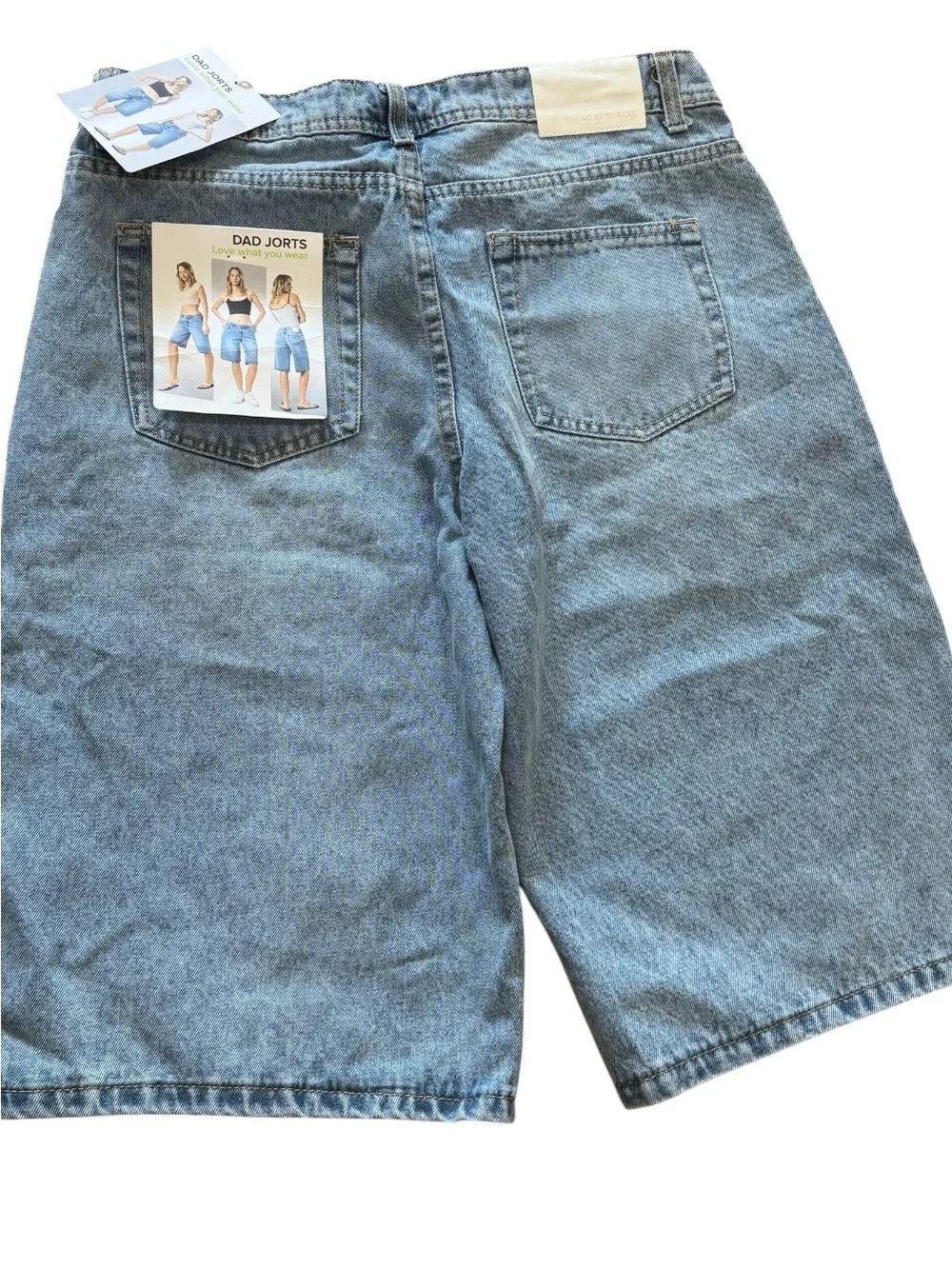 Witty Fox 90s Baggy Dad Jorts Light Wash Denim Streetwear 9/29